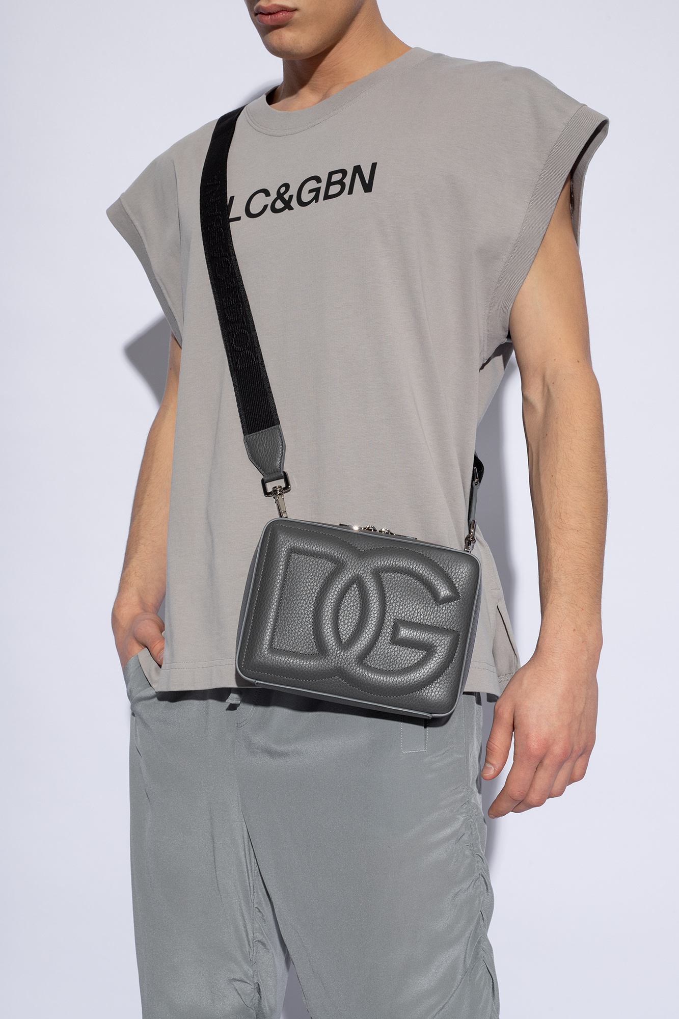 Dolce & Gabbana GREY SHOULDER BAG WITH LOGO ショルダー ロゴ Grey Shoulder bag with logo Dolce & Gabbana - Vitkac France